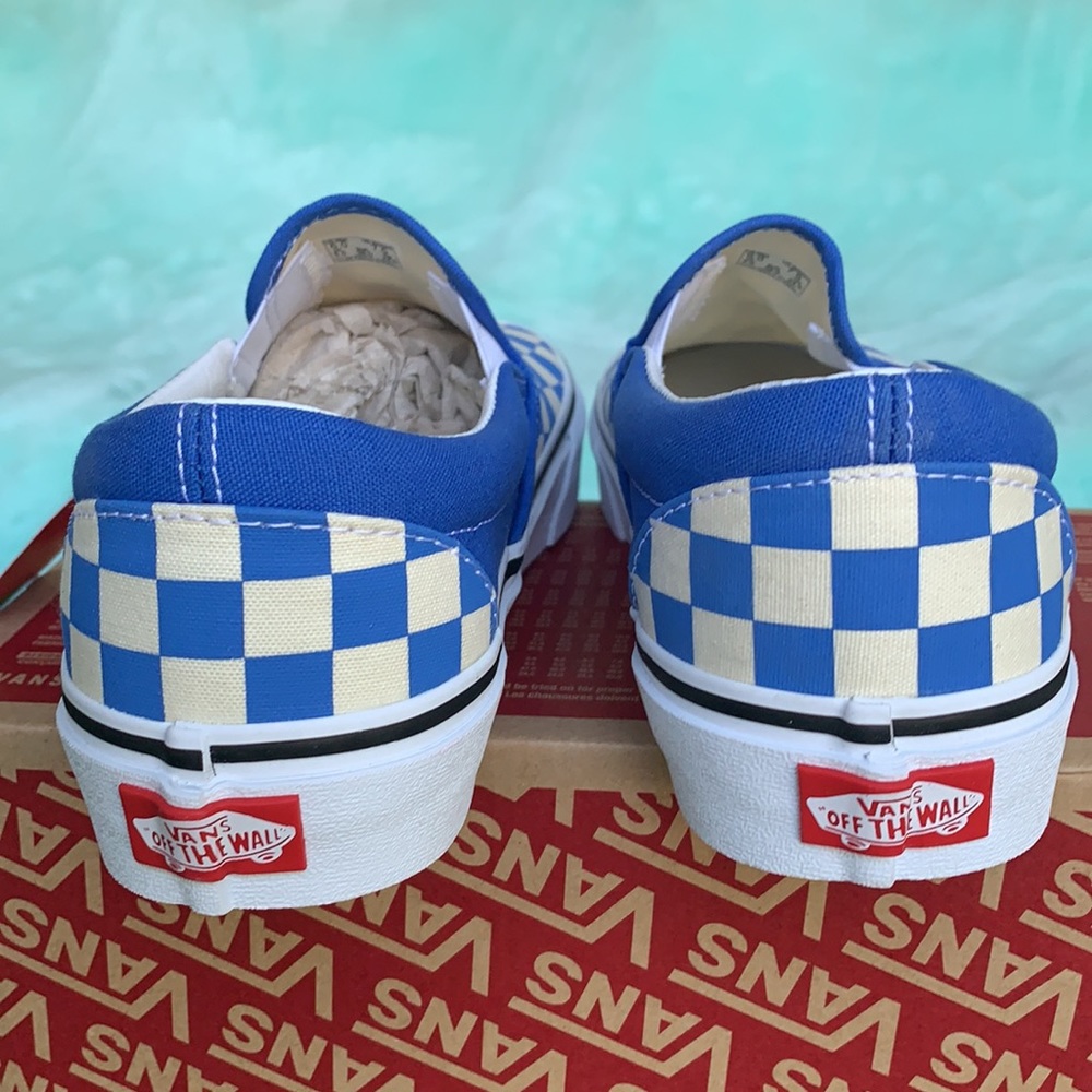VANS CLASSIC SLIP ON CHKRBRD NEBULAS Bl/Trwht WMNS - Picture 10 of 16